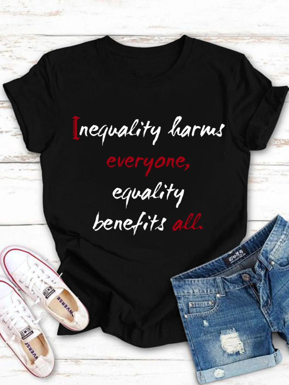 Inequality harms everyone, equality benefits all  Equality Day T-Shirt