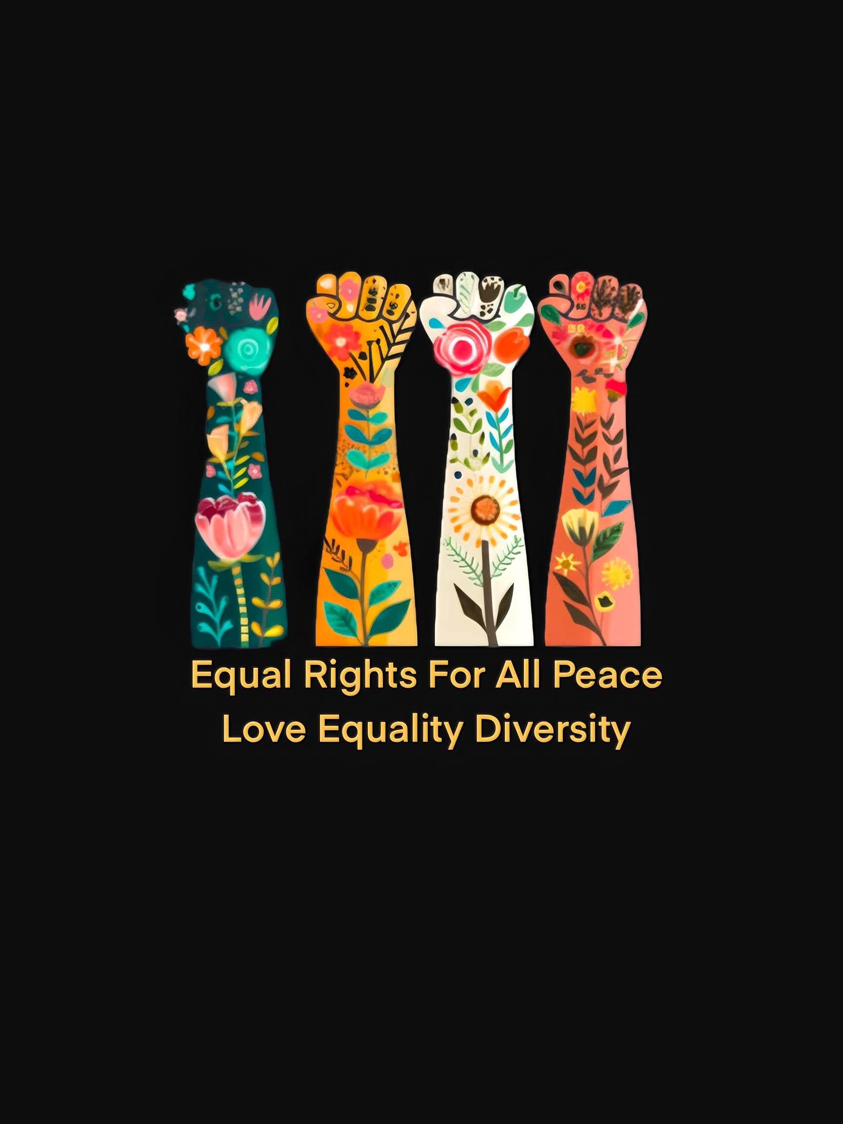 Equal Rights For All Peace Love Equality Diversity Equality  Equality Day T-Shirt