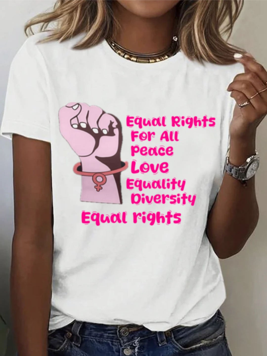 Equal Rights For All Peace Love Equality Diversity RBG T-Shirt