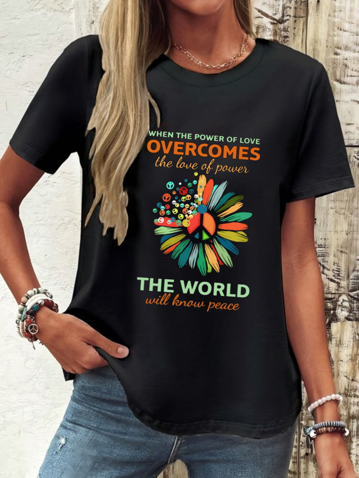 When The Power Of Love Overcomes The Love Of Power Empowerment Equality Day T-Shirt