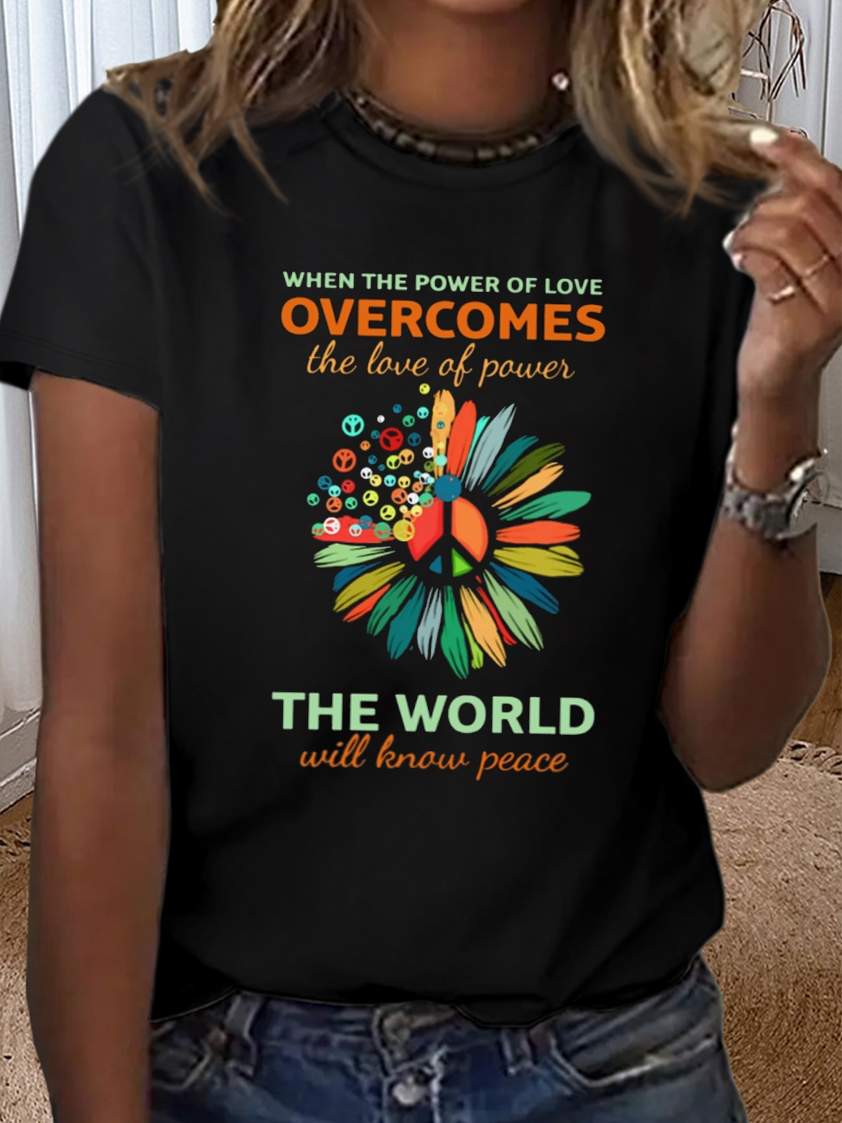 When The Power Of Love Overcomes The Love Of Power Empowerment Equality Day T-Shirt