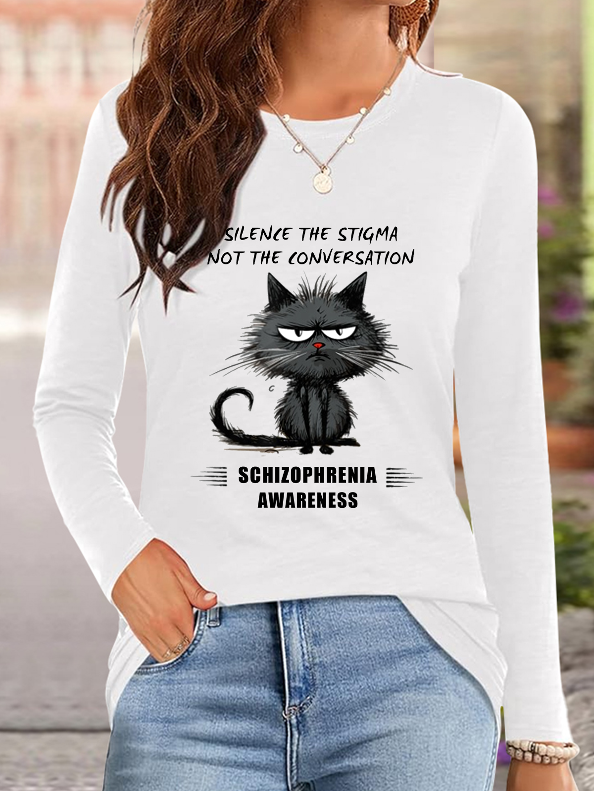 silence the stigma not the conversation Schizophrenia Awareness SCZ T-Shirt