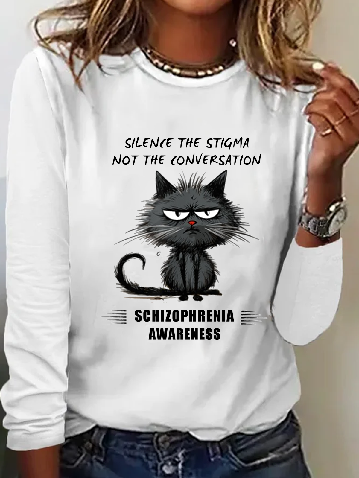 silence the stigma not the conversation Schizophrenia Awareness SCZ T-Shirt