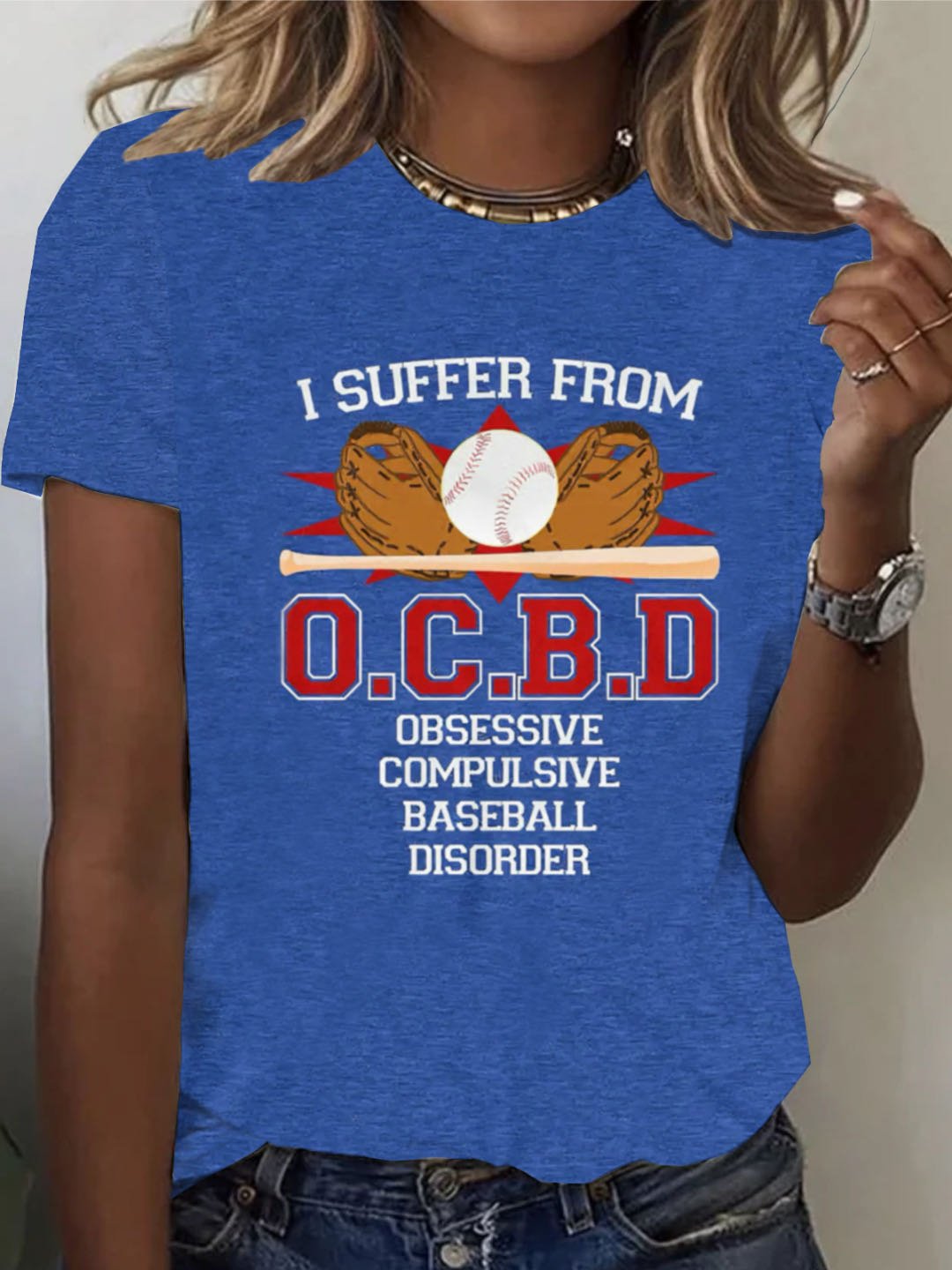 I SUFFER FROM O.C.B.D OBSESSIVE COMPULSIVE BASEBALL DISORDER OCD T-Shirt