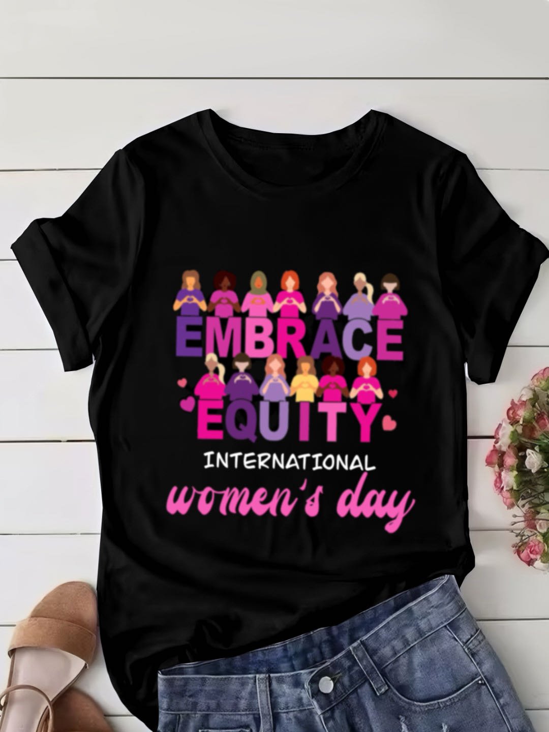 EMBRACE EQUITY INTERNATIONAL WOMEN'S.DAY Equality Equality Day T-Shirt