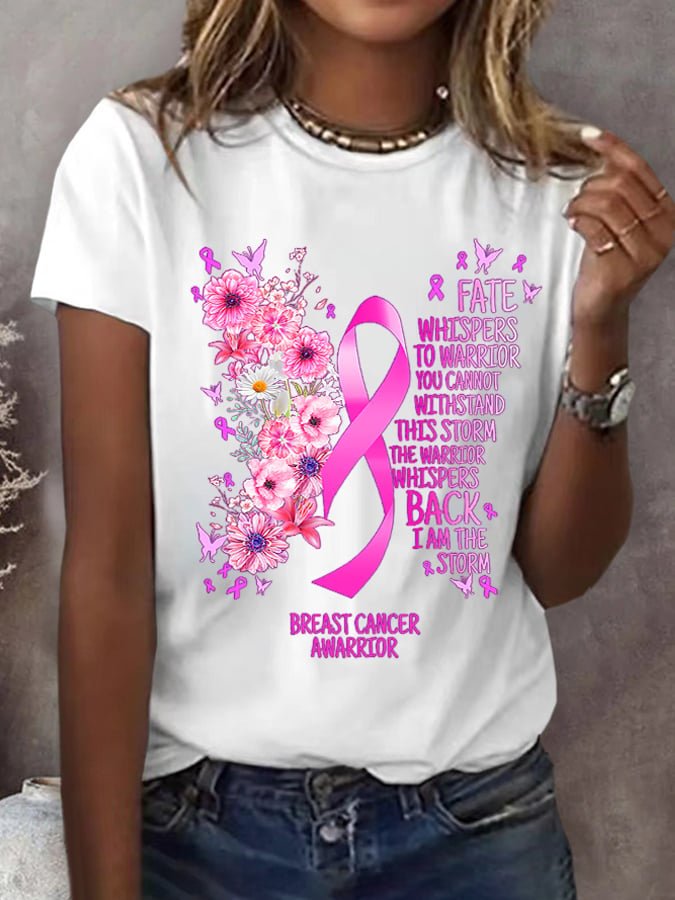 Women's Pink Ribbon Breast Cancer Breast Cancer Awareness Month  T-Shirt