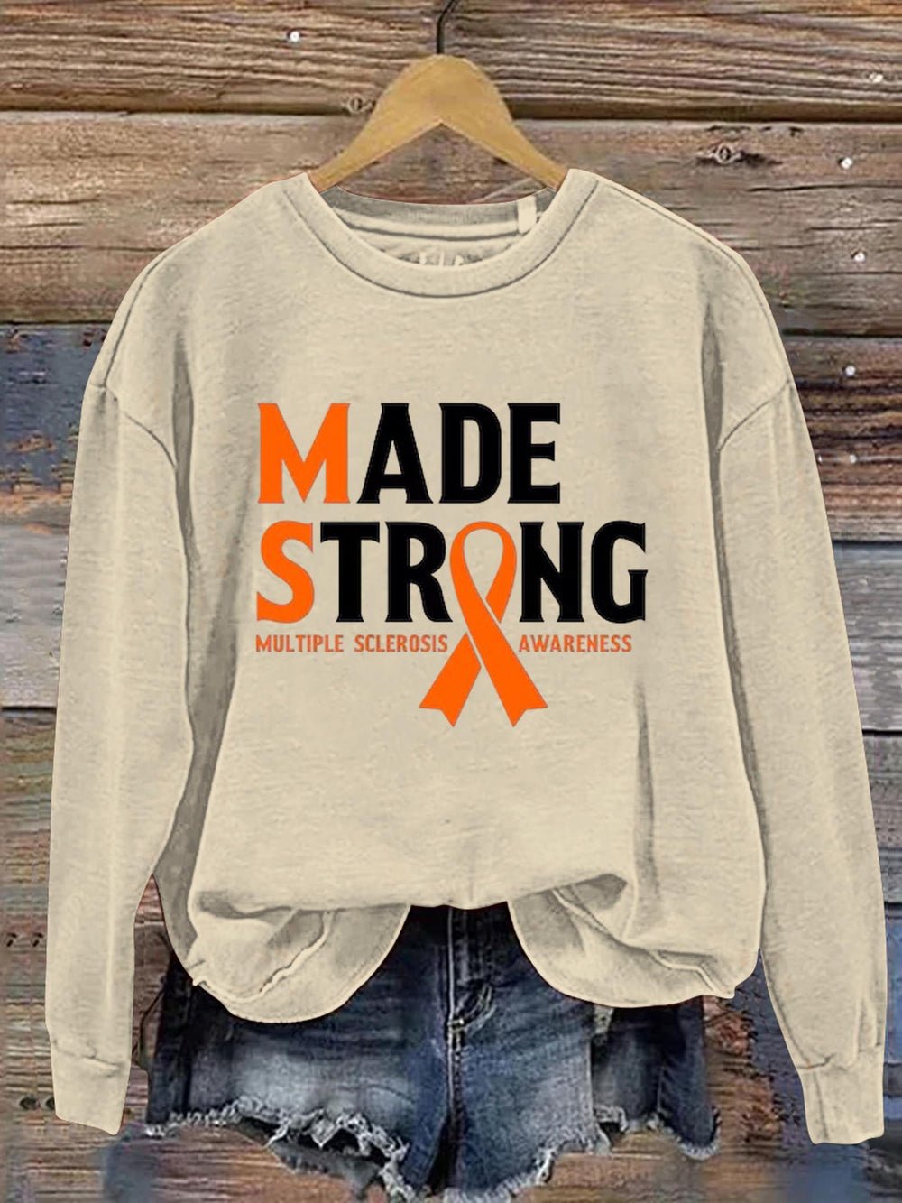 Made Strong Multiple Sclerosis Awareness  Multiple sclerosis Multiple sclerosis World MS Day Sweatshirt